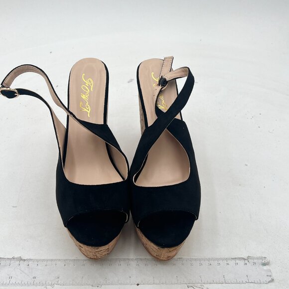 FOWT Women Peep Toe Slingback Platform Wedge Sandals High Heel Buckle Open Toe - Picture 3 of 8